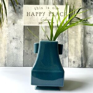 🌴 Elegant West Elm One-of-a-Kind Rare Serene Jade Blue Ceramic Vase